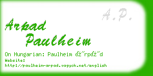 arpad paulheim business card